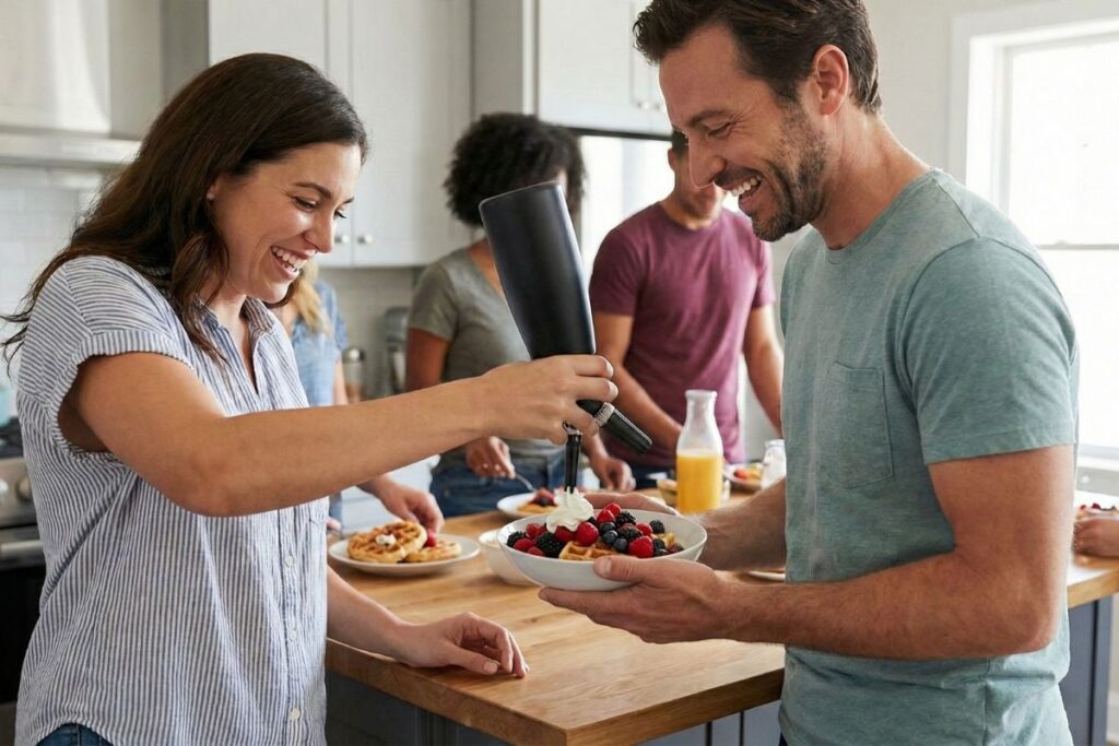 People using cream whipper